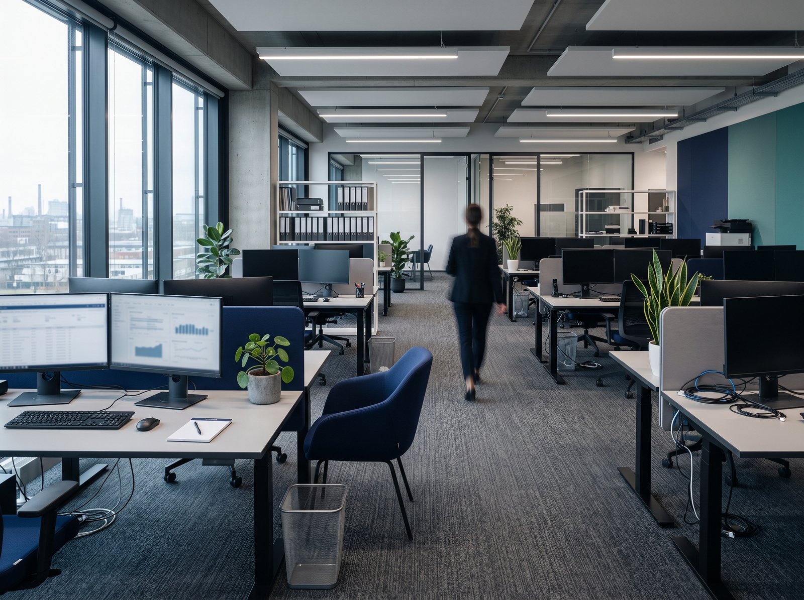 open plan office with accent chair 202607251519